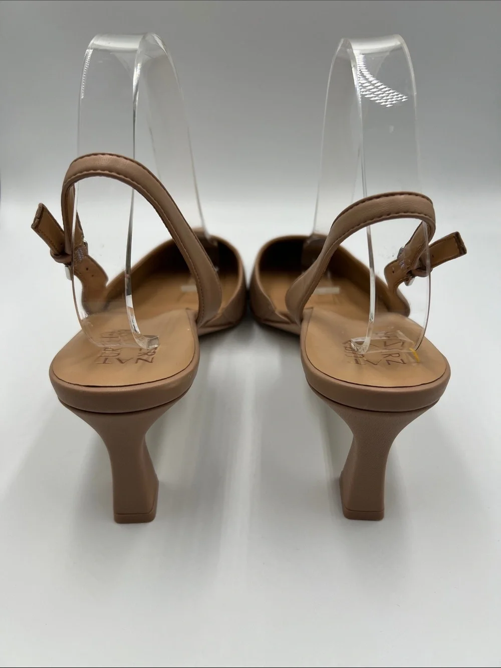 Naturalizer Dalary slingback pump heel leather shoe tan nude pointed toe new 12